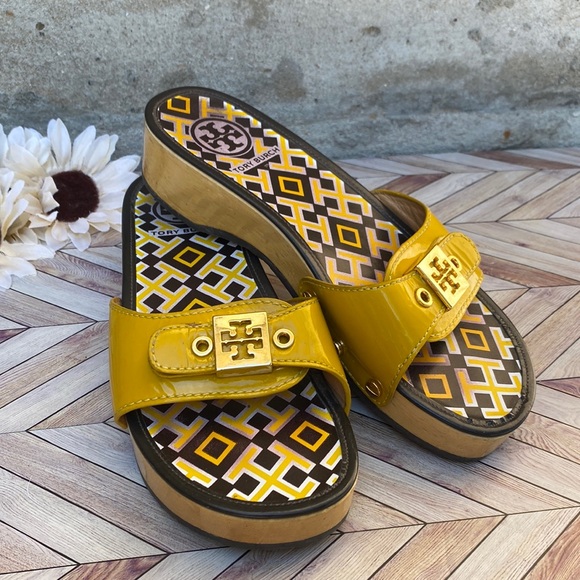 Tory Burch Shoes - Tory Burch Yellow Summer Slides Sandals size 5.5/6